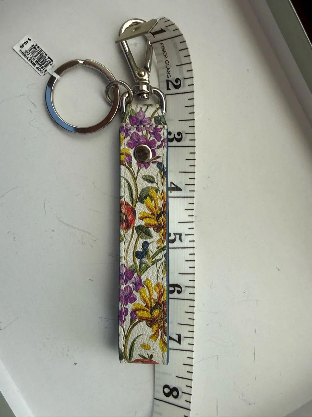 Brighton Floral Leather Key & Card Holder - White, Red, Yellow, Purple, Green